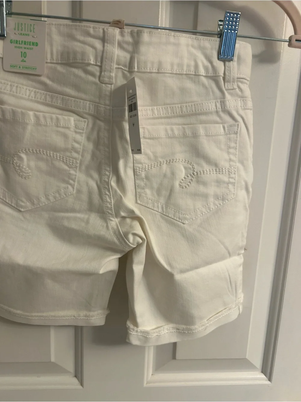 NWT- Justice Girls White Denim Shorts